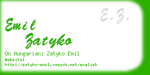 emil zatyko business card